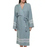 Lalay - hamam badjas Krem Sultan - almond green - XXXL - dames heren badjas - sauna badjas - dunne badjas - 100% gekamd katoen