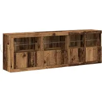vidaXL LED Dressoir Oudhout 202 x 37 x 67 cm Bewerkt hout