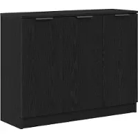 vidaXL Dressoir Zwart Eiken 90,5 x 30 x 70 cm Bewerkt hout
