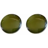 Charme Bijoux Clip oorbellen Mosgroen zilverkleurige rand 2.5 cm