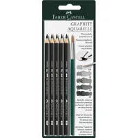 Faber-Castell aquarelpotlood - Graphite - set 5 hardheden + penseel - FC-117897
