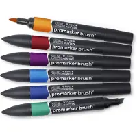 Winsor & Newton 0290126 Promarker Brush 6 Rich Tones Set | Professionele alcoholmarkers & layoutmarkers