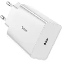 Baseus USB C Oplader / Stekker - 18W - 3A - Snellader / Fast Charger - Geschikt voor Apple iPhone 12 - Wit