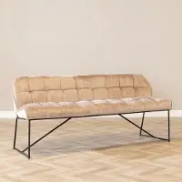 Livin24 Velvet eetkamerbank Janna taupe 220 cm