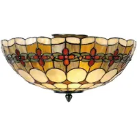 Clayre & Eef Tiffany plafondlamp NURY, dimbaar, multicolor, Woon-/ Eetkamer, Glas, Tiffany, plafondlamp