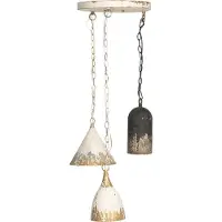 Clayre & Eef hanglamp, diameter 70 cm, hoogte 95 cm, wit, ijzer