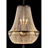 Clayre & Eef LumiLamp Kroonluchter Ø 60x85/200 cm Bruin Ijzer Glas Hanglamp Bruin Hanglamp