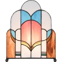 LumiLamp Tiffany tafellamp, 30x4x25 cm, wit, roze glas