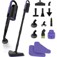 Motionflow 16-in-1 Stoomreiniger - Vlekkenreiniger - Handstomer voor diepte reiniging vloer, bank, badkamer en tapijt - Stoomdweil - Tapijtreiniger - Steam Cleaner Zwart