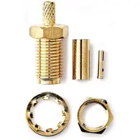 Nedis SMA-Connector - Recht - Female - Verguld - 50 Ohm - Krimp - Diameter kabelinvoer: 2.55 mm - Metaal - Goud - 2 Stuks - Doos