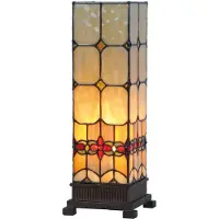 LumiLamp Tiffany tafellamp, 12x12x35 cm, geel glas