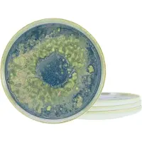 Creatable , artikelnummer 21508, Yuki, groen-blauw, serviesbord, 4-delig, steengoed