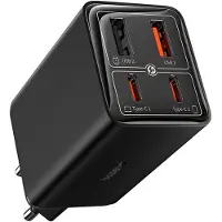 Baseus Oplader 2x USB, 2x Type-C, 65W + Type-C naar Type-C kabel - (P10162701113-00) - Zwart
