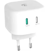 Nedis USB thuislader | 2x USB-C PD | Smart IC | GaN | 45W | wit