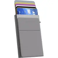 Nuvance - Pasjeshouder Uitschuifbaar - Rfid Bescherming - Pasjeshouders voor Mannen en Vrouwen - Creditcardhouder - Grijs