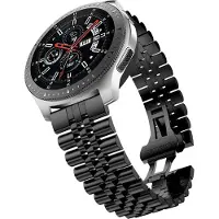 Cadorabo Bandje 22mm geschikt voor Samsung Galaxy Gear S3 / Gear 2 in ZWART - Vervangingsmanchet geschikt voor Huawei Watch GT geschikt voor Watch 2 Pro geschikt voor Ticwatch Pro enz.