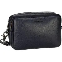 Mandarina Duck Leren Schoudertas Mellow Leather Crossbody Camera Bag Dress Blue Donkerblauw