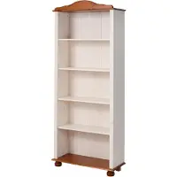 Notio Living Mette Boekenkast - Wit/Honingkleurig Massief Grenenhout - 181 cm