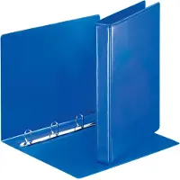 Esselte personaliseerbare ringmap, rug van 4,4 cm, 4 D-ringen van 25 mm, blauw - 3 stuks