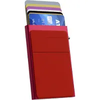 Nuvance - Pasjeshouder Uitschuifbaar - Rfid Bescherming - Pasjeshouders voor Mannen en Vrouwen - Creditcardhouder - Rood