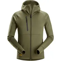 Snickers Workwear 8026 Polartec Power Stretch Hoodie met Volledige Rits Khakigroen maat L heren