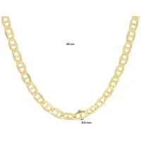 The Jewelry Collection Goud met Zilveren Kern Collier anker 4 5000225 60 cm