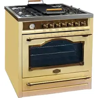 Kaiser - Empire - gasfornuis - HGE 93555 ElfEm - met 2-voudige telescopische uittrek - katalytische zelfreiniging - retro gasfornuis - elektrische kookplaat - 90 cm - retro - Range Coocker