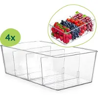 XIVADA Koelkast Organizer Caro - Met dividers - PET - Set van 4