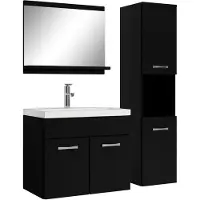 Badplaats Badkamermeubel set montreal 60 x 35 cm mat zwart badmeubel met