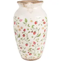 Clayre & Eef Vaas Ø 21x37 cm rood keramiek aardbeien