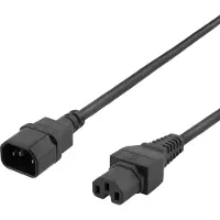Deltaco DEL-116C power cable Black C15 coupler C14 coupler