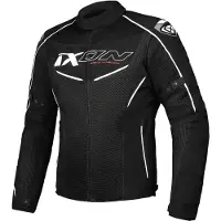 Ixon Flicker Zwart Wit Textiele Motorjas Maat XL