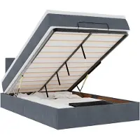 vidaXL Bed poef met matras 120x190 cm fluweel donkergrijs
