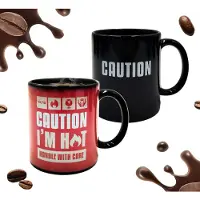 Slogans - Fun Kop - Caution I'm Hot - voor Geen - zwart - Maat Standard