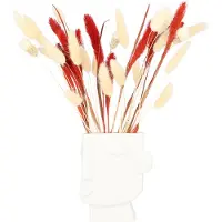 QUVIO Vaas - Gezicht - Decoratie - Wit