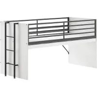 Vipack Halfhoogslaper Sam 90x200cm - met bureau - wit