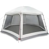 vidaXL Zwembadtent met uitneembare buiten- gaaswanden 512x458 cm grijs