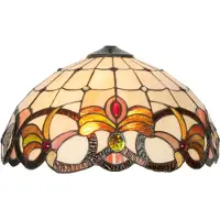 LumiLamp Lampenkap tiffany Ø 40 cm bruin glas halfrond glazen lampenkap