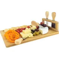 Krumble Kaasplank - Inclusief messenset - Bamboe - Lichtbruin