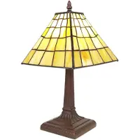 Clayre & Eef Tiffany tafellamp Ø 20x38 cm kunststof glas tiffany bureaulamp