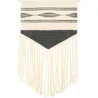 QUVIO Wandkleed - Macrame - Grijs en wit