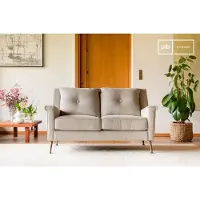 PIB 2-zits bank van beige fluweel Elbrousse