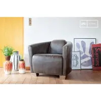 PIB Fauteuil van chocolade leer Red Baron