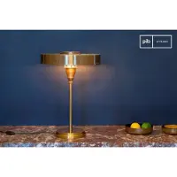 PIB Vergulde messing tafellamp Amber