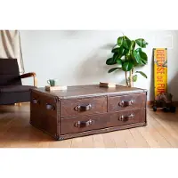 PIB Bruin leren salontafel Goldfield