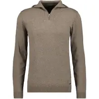 Ragman Modern Fit Half-Zip Sweater kameel, Effen