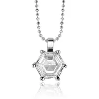 Zinzi zilveren hanger met zeshoekige witte zirconia 15mm ZIH2259 (zonder collier)