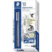 Staedtler - Artist Series - pigment liner - fineliner - zwart - 0.3 mm - 10 stuks