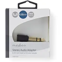 Nedis Stereo-Audio-Adapter 6.35 mm Stecker 3.5 mm Buchse Vergoldet Gerade ABS Anthrazit 1 Stück Verp