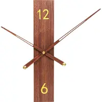 QUVIO Rechthoekige wandklok – 40cm – Hout – Donkerbruin